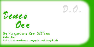 denes orr business card